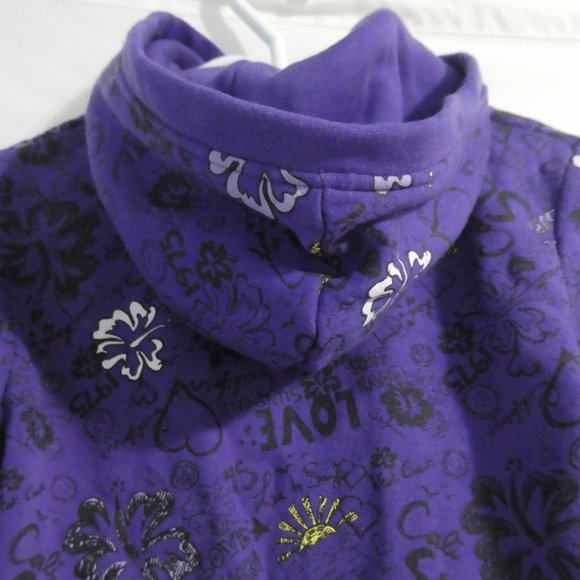 360 SURF | medium | Zip-Up Graphic Purple Hooded Sweatshirt | Hoodie | NWOT - Picture 15 of 16